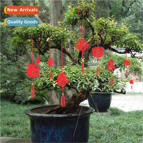 New New Year potted plant felt pendant DIY lucky word festiv