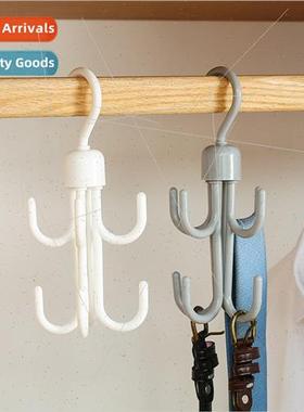 Rotatable shelf organizer rack eight claw hooks book bag hoo