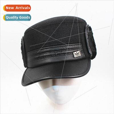 Mens hats winter middle-aged tweed flat cap baseball cap thi