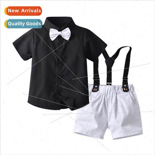 New summer single-breasted black lapel short-sleeved cotton
