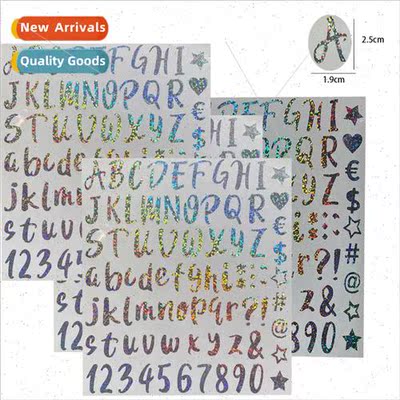 1 inch creative diy laser letters numbers cartoon flash refl