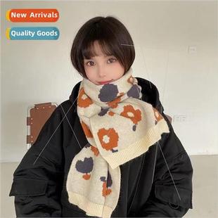 the hundred fall female scarf Korean with flower Small