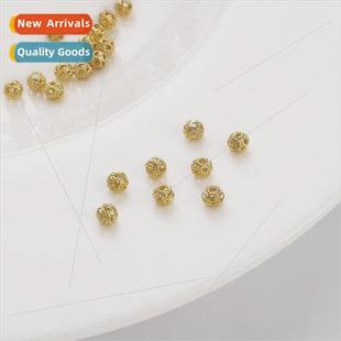 gold package hollow Color beads 14k round space preservation