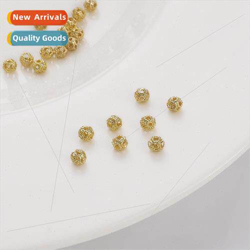 Color preservation 14k gold package hollow round beads space