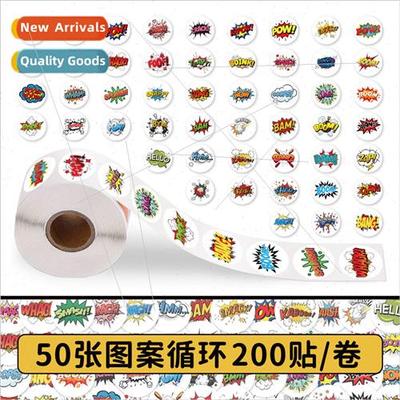 200 English explosion stickers roll stickers cartoon creativ