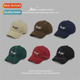 cap soft hundred duck retro tongue embroidery American top