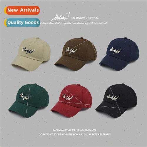 American duck tongue cap soft top embroidery retro hundred m