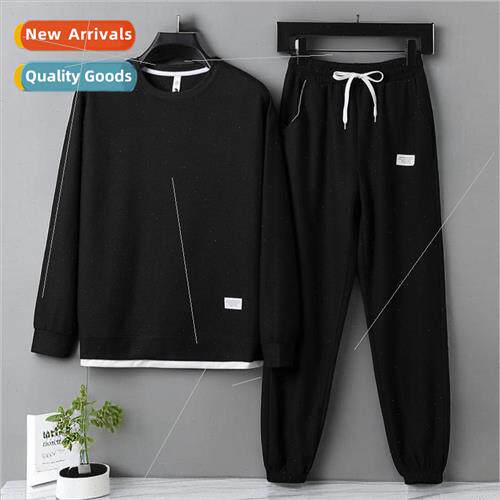 2023 Waffle Spring Spring Loose Long Sleeve Round Neck Sweat