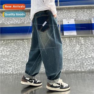 fall and thickened padded pant casual pants boys Boys winter