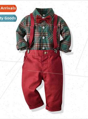 Childrens spring childrens wear boys multicolor plaid long-s