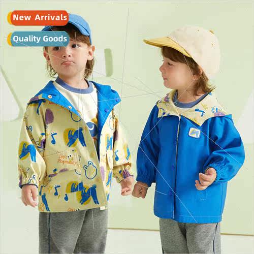 2024 spring new childrens two sides wear windbreaker boys pr