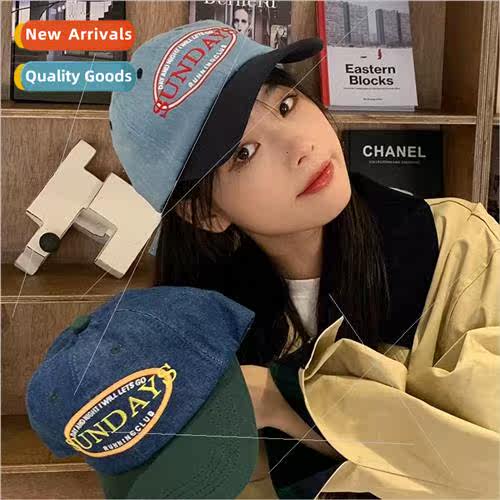 Hat female ins wind colorful letters embroidery American bas