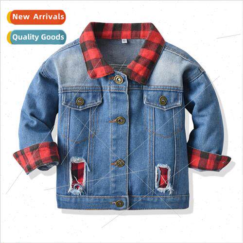 Fall and winter childrens jackets New childrens denim jacket