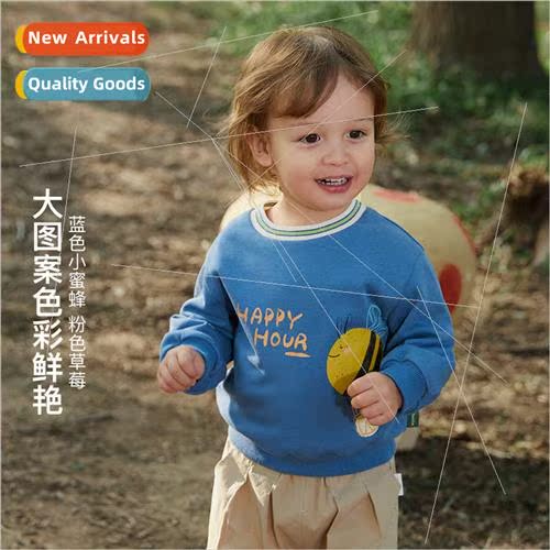 2024 Spring New Boys and Girls Pattern Printed Top High Dens