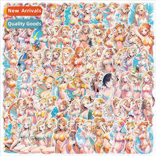 100 bikini girl cartoon stickers car cell phone water cup de