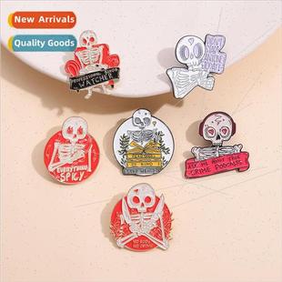 skull brooch creative badge persona Halloween cartoon series