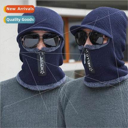 Hat mens winter cycling windproof cap mens knitted pullover