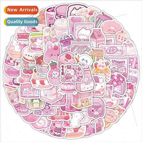 100 pink snacks doodle stickers decorative notebook statione