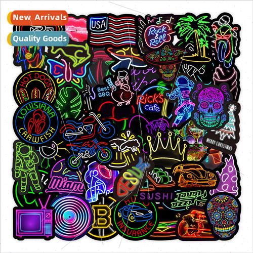 50 pcs of the third set of new neon graffiti stickers red ca