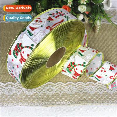 New 100 yards silver santa ribbon christmas grosgrain ribbon