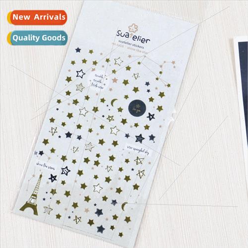 Paris France starry sky stamping star stickers DIY handbook