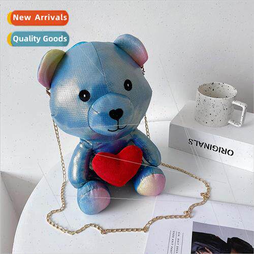 Korea cute bear doll bag 2021 new cartoon hug heart bear cha
