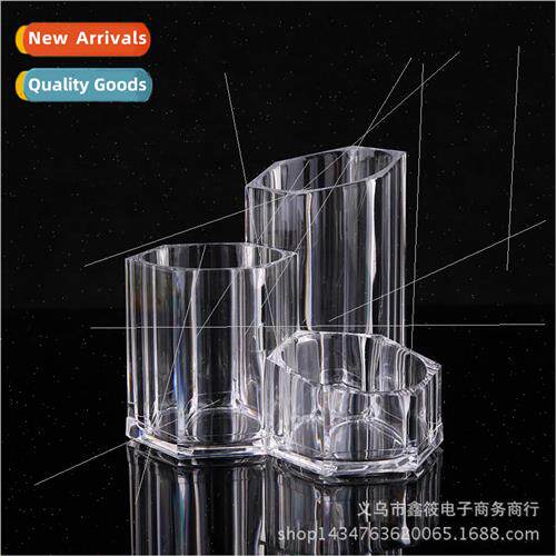 Transparent PS three-hole cotton swab box makeup brush box s
