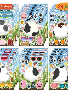 Farm Animals Cows Kids Cartoon Stickers Cute Animal Stickers