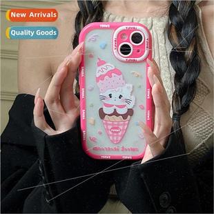 cute iPh cream 适用 12ProMax cartoon iPhone15 cat ice ins