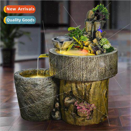 Stone grinding wind and water wheel wigwam running water fou