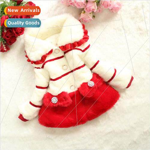 Girls cotton coat jacket cute princess bow pocket middle and