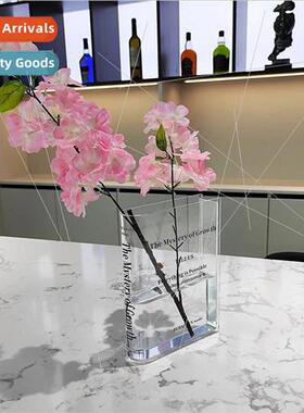 Scandinavian acrylic book vase simple living room flower arr