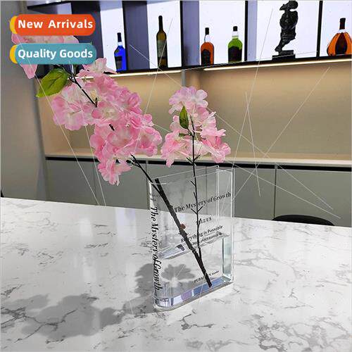 Scandinavian acrylic book vase simple living room flower arr