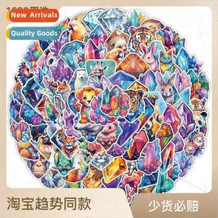 100 pcs of colorful crystal animal stickers skateboard lugga