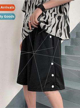 Summer thin button shorts mens sports casual student nd loos