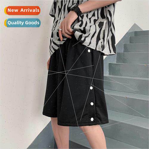 Summer thin button shorts mens sports casual student nd loos