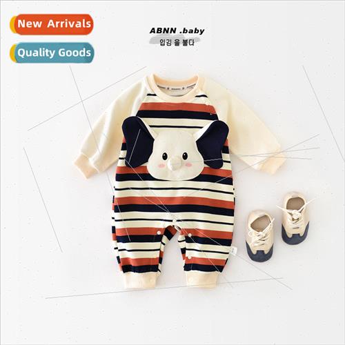 Newborn baby one-piece clothes spring colorful striped baby