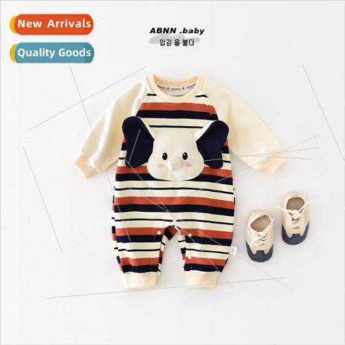 Newborn baby one-piece clothes spring colorful striped baby