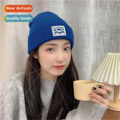 White asure blue ~ knitted cap female Korean ins Japanese sy