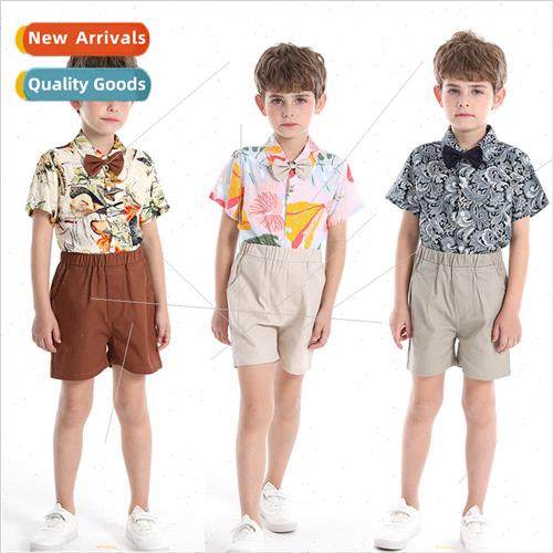 Summer boys casual short-sleeved floral shirt children Hawai