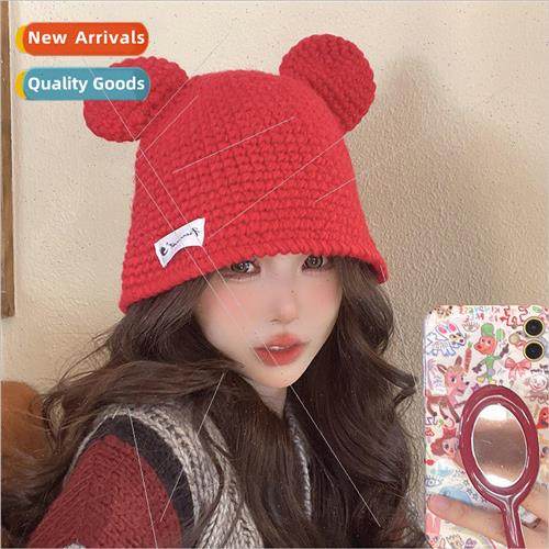 Autumn and winter new Mickey ears knitted cap Korean cute wo