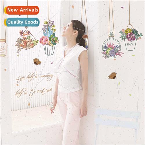Wall stickers SK7057 hanging basket potted plants bedroom be