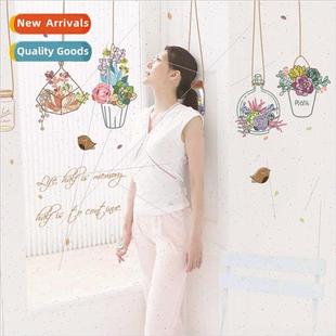 hanging basket potted Wall bedroom SK7057 plants stickers