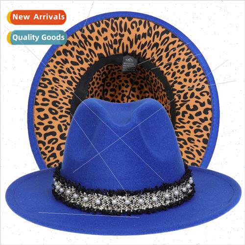Fashion new leopard jazz cap autumn and winter new double-si