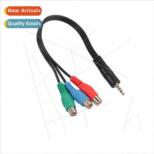 适用 TV DVD camcorder 3.5 male to 3RCA color difference cabl