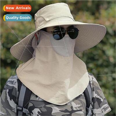 Veil removable summer sunshade fisherman hat men fishing mou