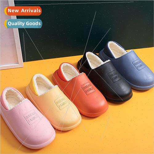 Waterproof cotton slippers female male package with home hom