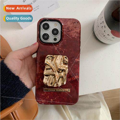 Autumn and winter ins brown and red rock pattern 适用 iPhone