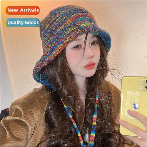 Autumn and winter hats female Korean rainbow over the head c