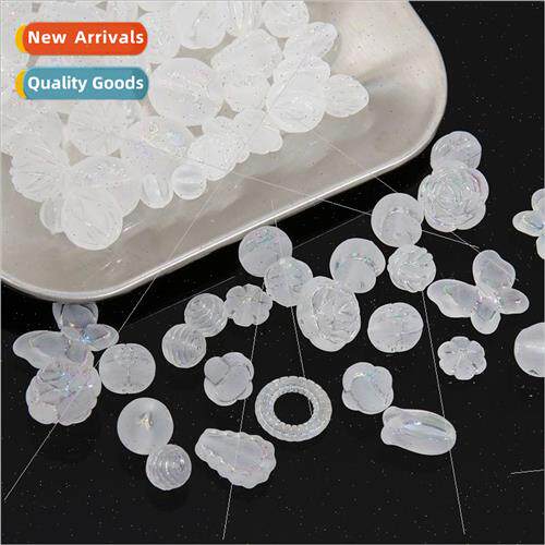 Acrylic frosted gold colorful pumpkin butterfly beads DIY ha